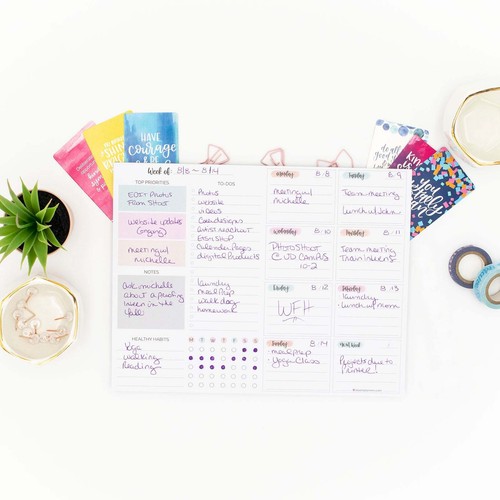 Bloom Daily Planners Planning Pad 8.5x11 Lista de tareas semanales y planificador, pastel - Imagen 9 de 17