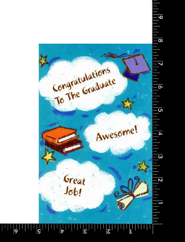 Encouraging HAPPY GRADUATION Card, Awesome! Great Job! by Gallant Greetings + ✉ - Picture 3 of 4