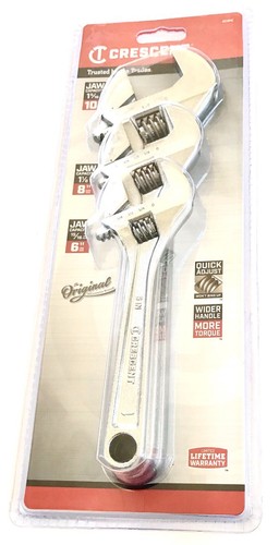 3 Pc. Crescent Brand Adjustable Wrench Set AC3PC - Brand New - Picture 3 of 7