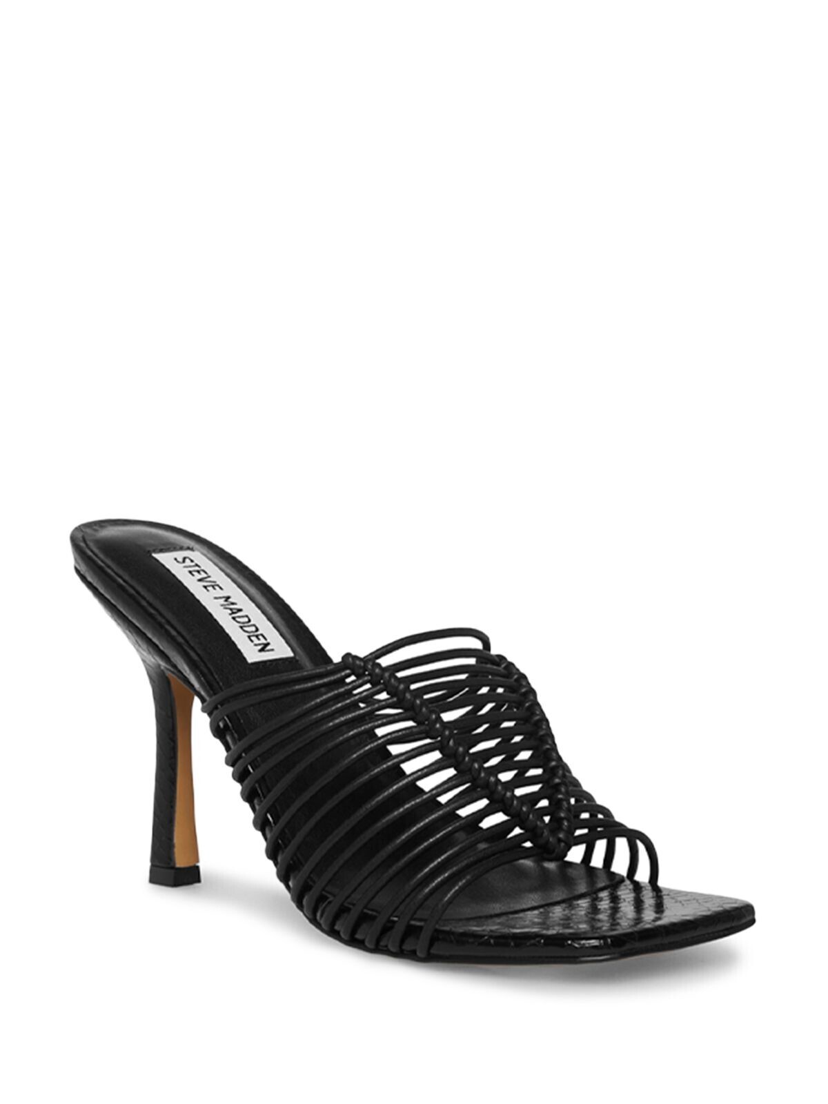 Женские черные босоножки STEVE MADDEN Bonds с квадратным носком на шпильке, без застежки, на каблуке 9,5 М