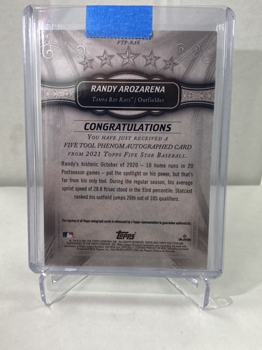 2020 Topps Five Star - Five Tool Phenom Autographs Randy Arozerena /25 🔥 - Picture 2 of 2