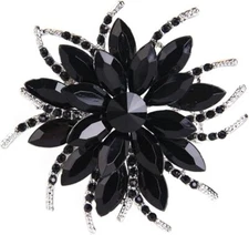 Rhinestone Flower brooch Pin Large Crystal Flower brooch Lapel Pins Wedding P...
