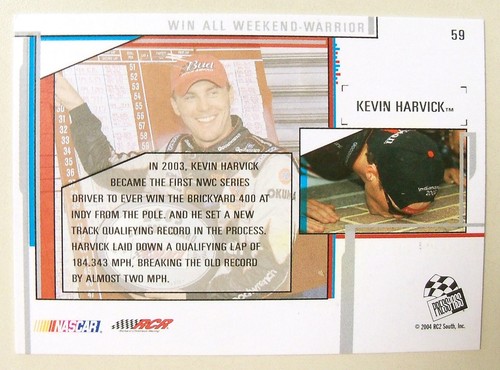 Kevin Harvick Two (2) HAND AUTOGRAPHED 2004 Trading Cards (PPEcl#35 PPEcl#59) NM - Picture 5 of 6