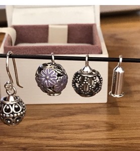 Details About 1 Pair Genuine Pandora Earring Barrels Charm Sterling Silver 925 Ale