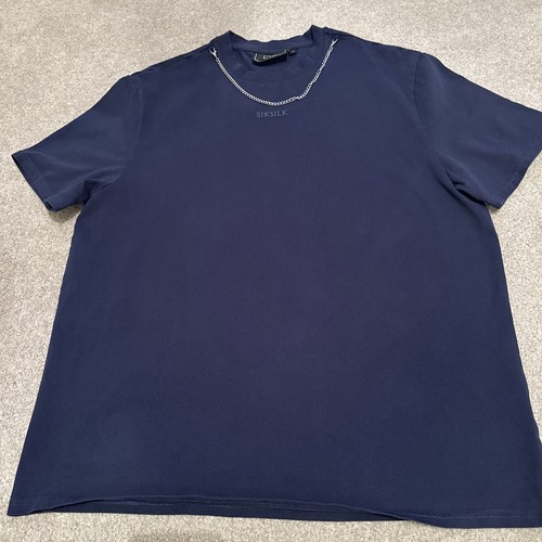 SIKSILK T Shirt Dark Navy Blue Size Medium Used Excellent Condition