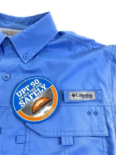 NWT Columbia PFG Blood 'N Guts Men's Kings Beach Vented L/S Blue Shirt Small - Picture 4 of 12