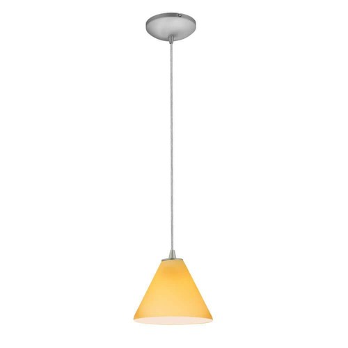 Access Lighting Pendant Light 6?x 7.25? Metal Modern Glass Shade Brushed - 第 1/1 張圖片