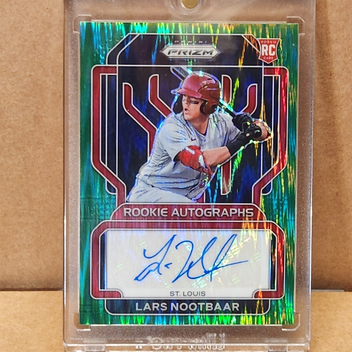 Lars Nootbaar 2022 Prizm Forest Green Flash Prizm RC Auto 3 Lars Nootbaar 2022 Prizm Forest Green Flash Prizm RC Auto 3