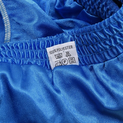 VINTAGE PLAYCREW 2x Sprinter Shorts Gr L Running Shiny Blau Weiss High Cut Leg - Bild 9 von 10