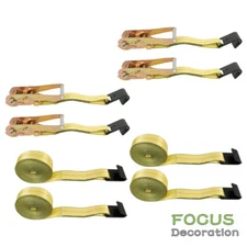 2 Inch x 27 Feet Heavy Duty Flat Hook Ratchet Straps-Tie Down Straps 4Pcs