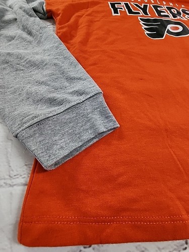 NHL Philadelphia Flyers LS Hooded PullOver Tee Youth Kids XL 14/16 Orange - NEW - Picture 2 of 10