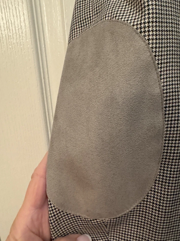 Blazer Van Heusen Studio para hombre talla 48R marrón parches en el brazo cuello gamuza Foto 4 de 4