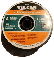 Vulcan MIG Solid Welding Wire 0.035 ER4043 Aluminum 1 Lb Opened Slight Use