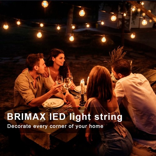 E12 G40 Globe LED String Light Bulbs Replacement Clear Plastic Warm White 6Pack - Picture 9 of 13