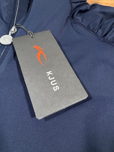 NWT Kjus Navy Blue NORA Cooling Half Zip Gathered Shoulder Golf Pullover 34 XS - Picture 3 of 10