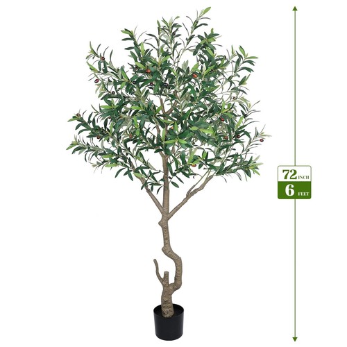 Artificial Olive Tree Indoor, 6FT Faux Olive Tree Large with Dense Leaves, Li... - Picture 9 of 9