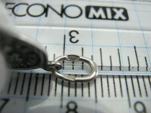 925 Sterling Silber Ikone Anhänger Medaille Heiliger Prinz Oleg klein oval oxidiert - Bild 12 von 12