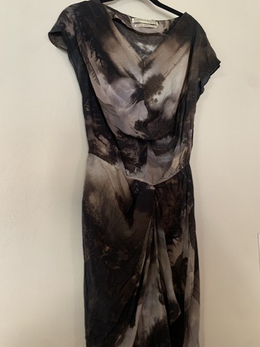 All Saint's Women's Nirvana Nada Silk Midi Handpainted Dress Sz 4 Retail $370 - Bild 6 von 12