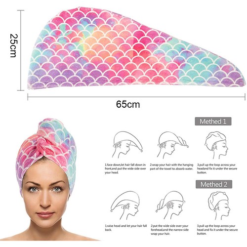 Magic Hair Drying Wrap Cap Microfibre After Shower Turban Towel Quick Dry Hair - Picture 2 of 9