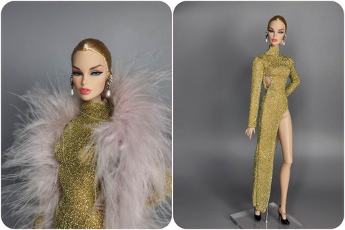 Gown Outfit Dress  new for dolls Fashion Royalty barbie model silk stone ooak - Picture 3 of 5