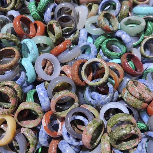 Lote de 20 anillos coloridos mezcla piedras preciosas ágata natural joyería anillo al por mayor AAA1 - Imagen 1 de 11
