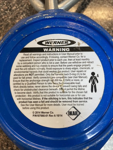 Werner R210020 AutoCoil2 Self-Retract Lifeline - 11' Cable 4/2020 - Bild 4 von 7