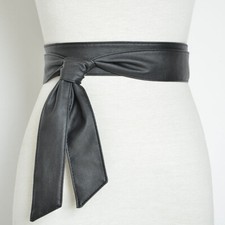 Punk Girdle Faux Leather Waist Belt Decor for Overcoat Trench Coat Jacket Solid