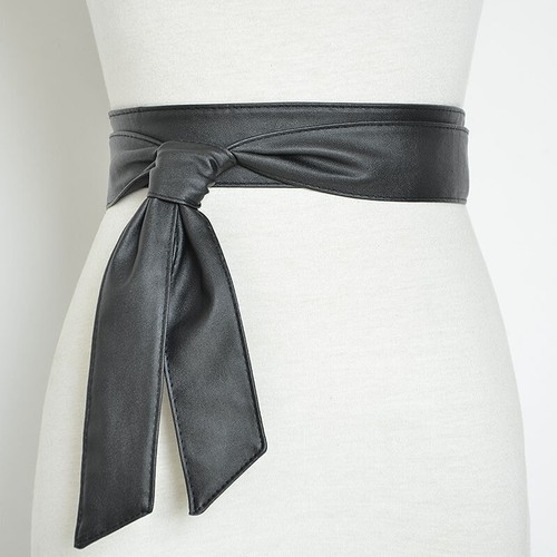 Hüftgürtel Taille Gürtel Kunstleder für Trenchcoat Mantel Jacke Pullover Schwarz - Picture 4 of 12
