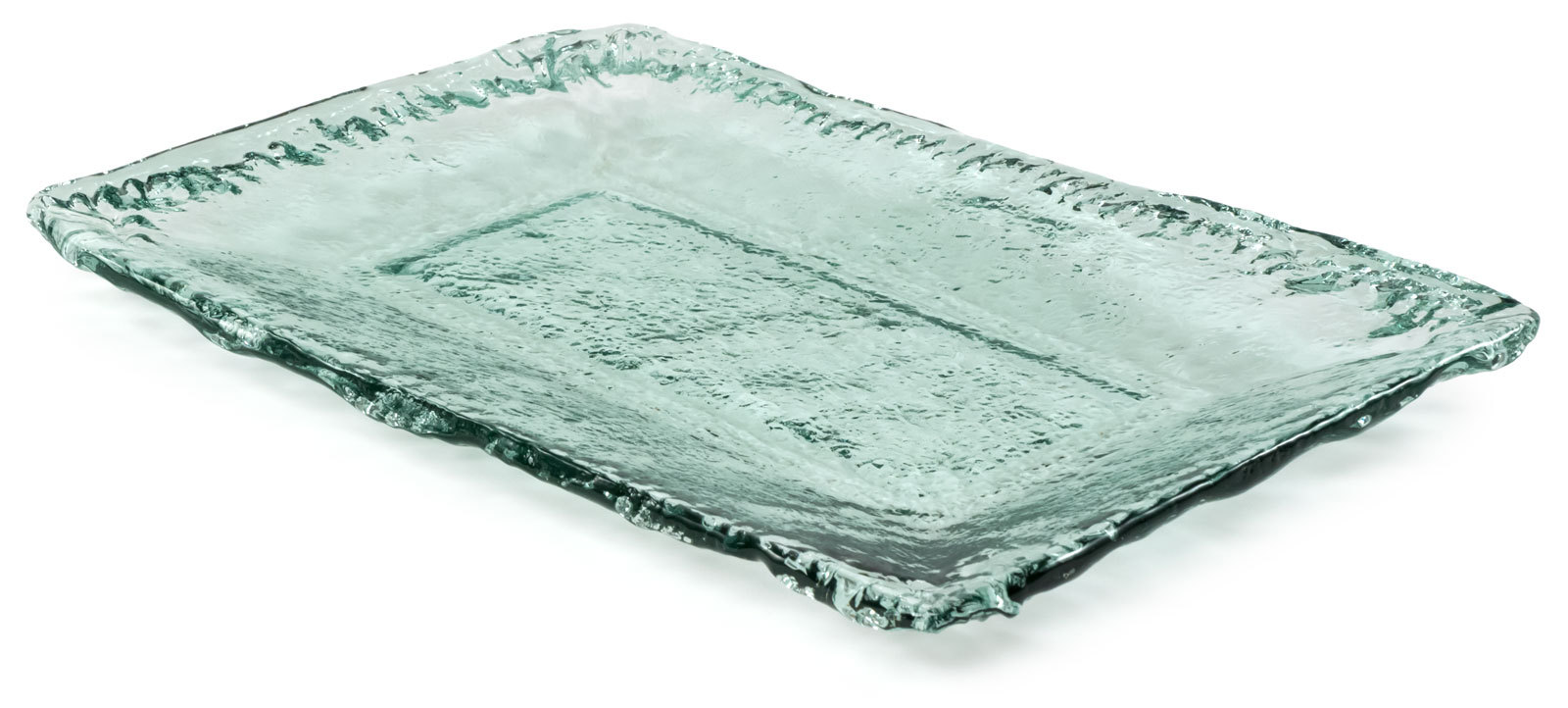 100% Recycled Glass Texturouge grand Rectangle - Platter 18.75 Lx12.75 W 100% Recycled Glass Texturouge grand Rectangle - Platter 18.75 Lx12.75 W