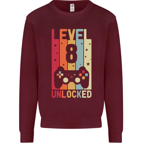 8th Birthday 8 Year Old Level Up Gamming Kids Sweatshirt Jumper - Picture 74 of 82