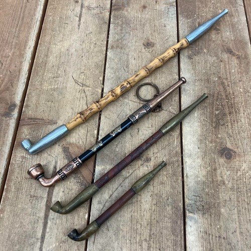 Japanese Vintage Showa Retro Kiseru Smoking Pipe Set of 4pcs Tobacco Tools FS - Picture 10 of 20