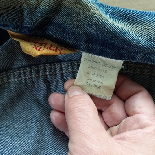 Rustler BOYS XL (pit 22") vintage denim jeans jacket 100% ctn #79111PW - Picture 10 of 14