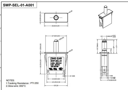 Einbauschalter, Drückschalter, Kühlschrank Schalter, Ausschalter, Türschalter - Bild 4 von 4