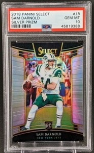 2018 Panini Select Sam Darnold Silver Prizm #18 PSA 10 GEM MINT Rookie Panthers