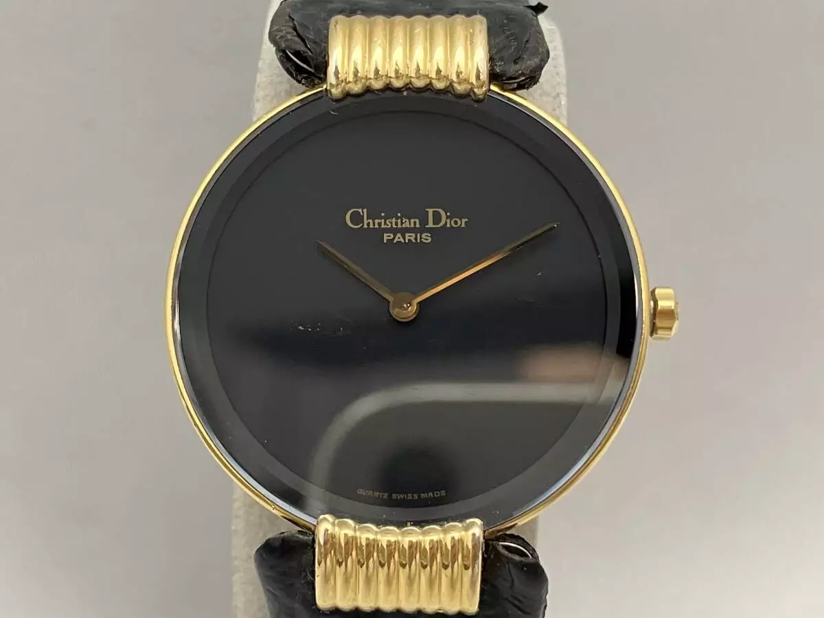 Montre Christian Dior Plaque ou G Bagheera 46.153 3 Occasion Quartz Or x Noir 