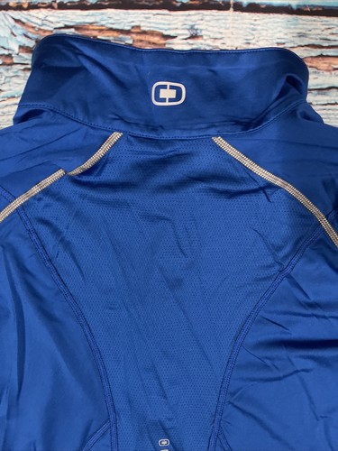 OGIO shirt Womens size XL blue 1/4 zip long sleeve thumbholes Reflective - Picture 6 of 7