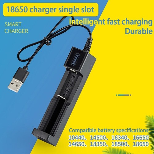 Universal USB Battery Charger 1 Slot Adapter For 10440 14330 14500 16500 18500