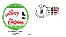 USS Samuel Gompers - 12.25.1974 - Christmas Cover - F50427