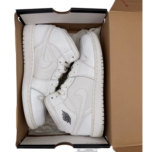 Nike Air Jordan 1 Mid BG Sneaker Shoes 7Y White 554725-120 Athleisure Basketball - Picture 2 of 14