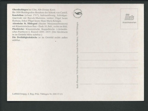 OBERDISCHINGEN << 4 Ans. u.a. Luftaufn., Kanzleibau, Altenheim...>> col AK - Picture 2 of 2