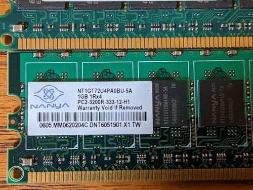1gb Ddr Sdram Pc Memory Card 1rx4 Pc2-3200r-333 - Picture 7 of 9