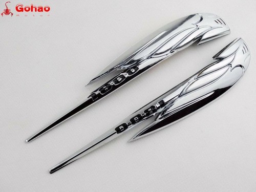 Set Chrome Petrol Tank Badge Emblem Decal Sticker 3M For NEW VTX 1800 GL1800 - Picture 4 of 6