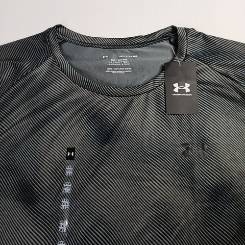 Under Armour Tech 2.0 Lino Print Short Sleeve Shirt Men's 4XL Gray Black 1382180 - Picture 2 of 7