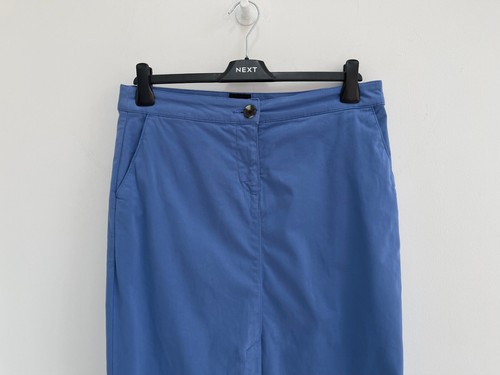 John Lewis Pencil Skirt Straight Blue Chino Cotton UK 12 - Picture 2 of 7