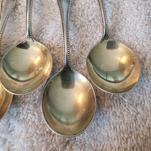 Lancaster Rose von Gorham Sterlingsilber Set 6 SCHOKOLADENLÖFFEL P Mono 4 1/8" - Bild 7 von 15