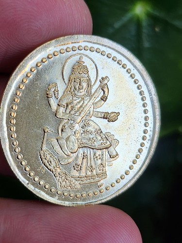 Saraswati Yantra Münze Hindu Gold Shri Shree Yantram Luck Charged Temple Coin - Bild 12 von 24