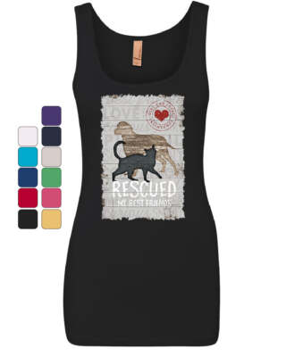 Rescued My Best Friend Women's Tank Top Cat Dog Lovers Adopt a Pet Top