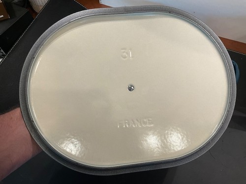 Le Creuset #31 Signature Gusseisen 3,5 Quart längliche ovale Kasserolle 31 cm AGAVE - Bild 7 von 16