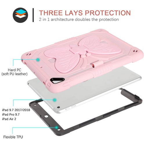 For iPad 9/8/7/6/5 Gen Pro/Air2/Air3 Heavy Duty Kickstand Kids Safety Cover Case - Picture 27 of 33