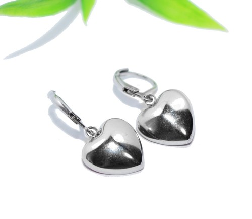 KRISTALL Herz Ohrhänger Ohrringe silber facette EDELSTAHL Glas Strass - Bild 4 von 33